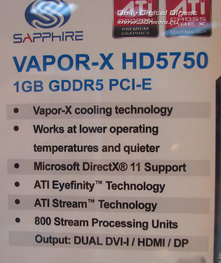 Sapphire Vapor-X Radeon HD 5750 1GB GDDR5 Sapphire Vapor-X Radeon HD 5750 1GB GDDR5