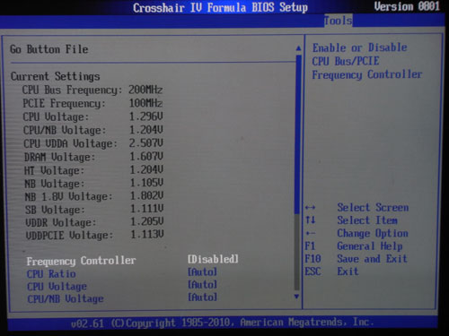  ASUS Crosshair IV BIOS Go Button BIOS1 