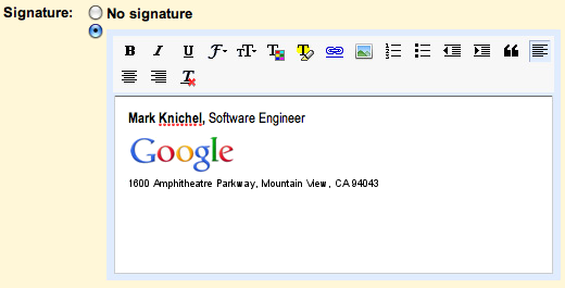 Форматированная подпись в Gmail Форматированная подпись в Gmail