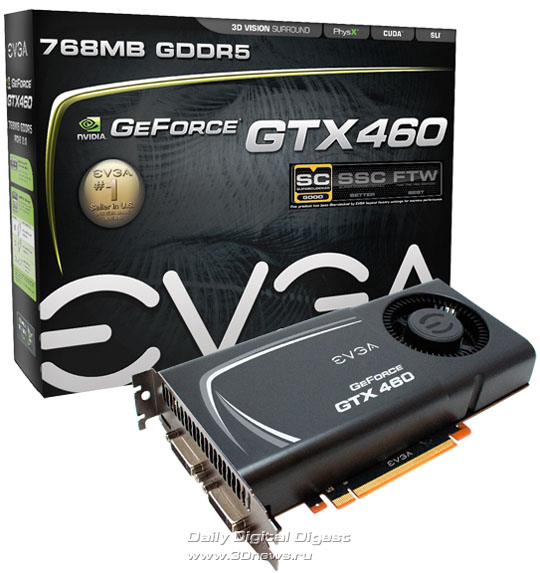 EVGA GeForce GTX 460 768MB GDDR5 SuperClocked EE (External Exhaust) EVGA GeForce GTX 460 768MB GDDR5 SuperClocked EE (External Exhaust)