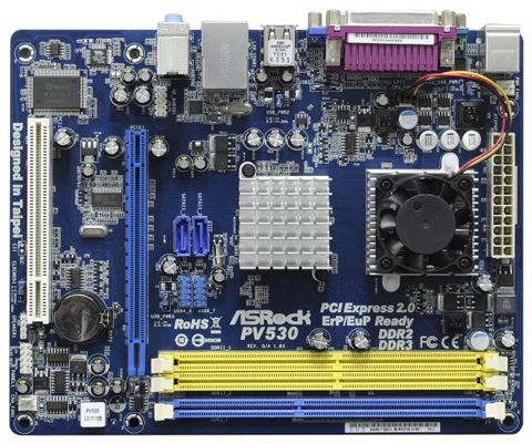 Плата ASRock PV530 (Micro-ATX) c процессор родом из 2004 г.
