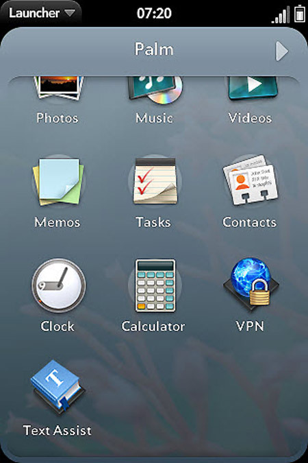 скриншот Palm WebOS 2.0 скриншот Palm WebOS 2.0