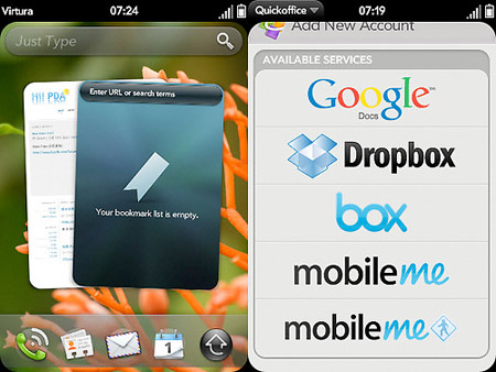 скриншот Palm WebOS 2.0 скриншот Palm WebOS 2.0
