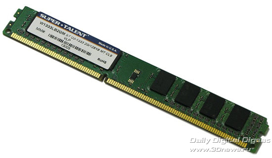 Super Talent 2GB DDR3-1333 VLP Green Memory Module Super Talent 2GB DDR3-1333 VLP Green Memory Module