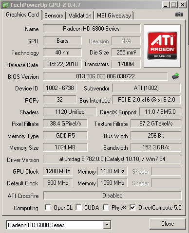 Воздух и вольтмод: Radeon HD 6870 покоряет 1200 Мгц