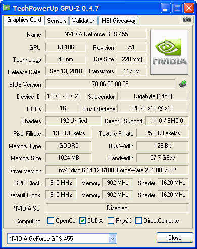 Что известно о GeForce GTS 455?