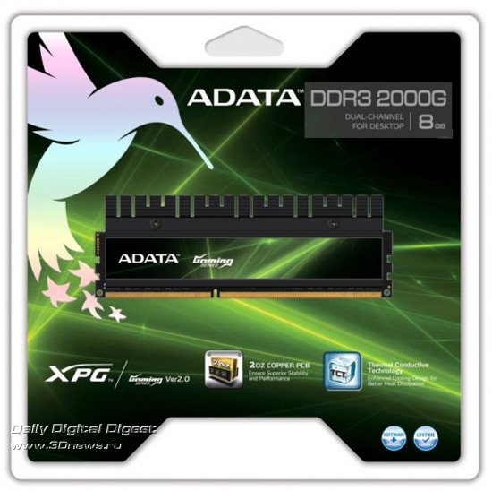 ADATA XPG Gaming Ver. 2.0 DDR3-2000G 8GB Memory Kit ADATA XPG Gaming Ver. 2.0 DDR3-2000G 8GB Memory Kit