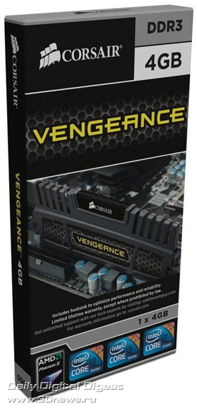 Corsair Vengeance Series 4GB DDR3-1600 Memory Module Corsair Vengeance Series 4GB DDR3-1600 Memory Module