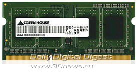 Green House 2GB DDR3-1333 SO-DIMM Memory Module Green House 2GB DDR3-1333 SO-DIMM Memory Module