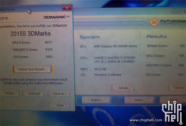 Ноутбук Alienware M17X R3 покорил 20000 в 3DMark’06