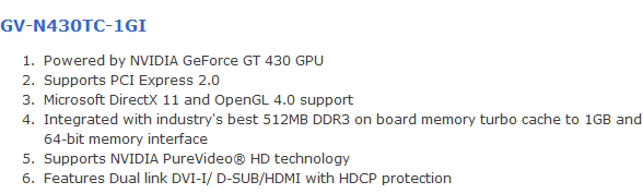 Gigabyte GeForce GT 430 Turbo Cache: назад в 2004 год