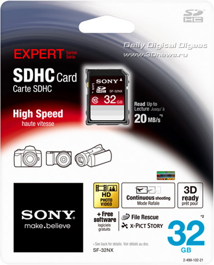 Sony 32GB Expert Series Class 10 SDHC Card Sony 32GB Expert Series Class 10 SDHC Card