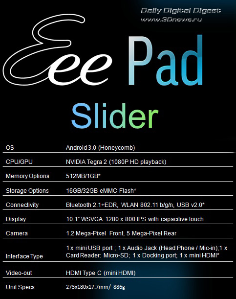 ASUS Eee Pad Slider ASUS Eee Pad Slider
