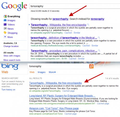 Поисковые запросы Google и Bing