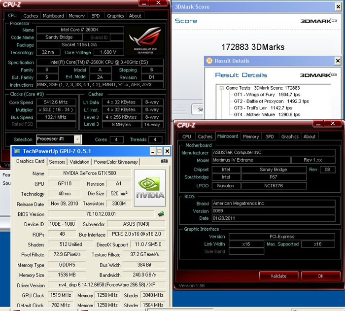 ASUS GTX 580 DirectCU II проходит тесты на частоте 1500 МГц