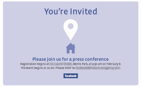 Приглашение на мероприятие Facebook