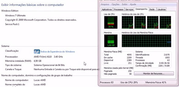 Частотные характеристики 4-ядерного процессора AMD FX-4110