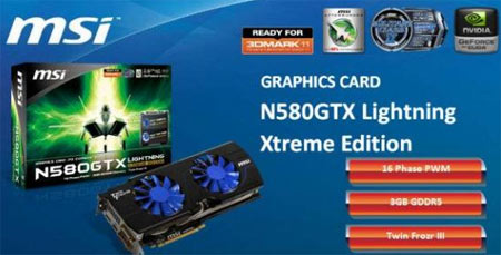 MSI N580GTX Lightning XE: частотные характеристики и кулер-хамелеон