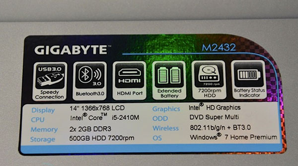 Ноутбук Gigabyte M2432