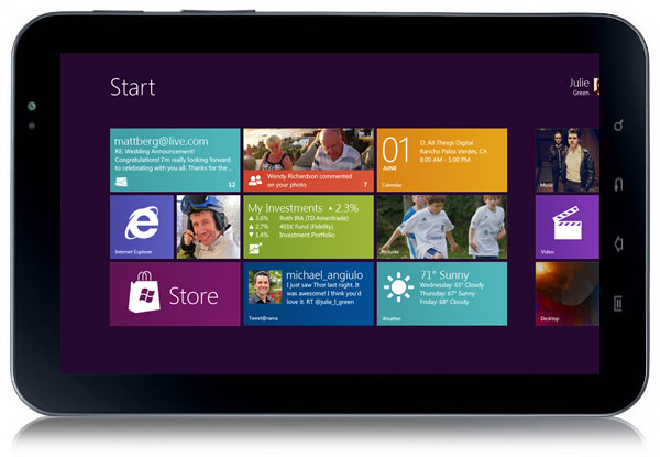 Иллюстрация планшета с Windows 8