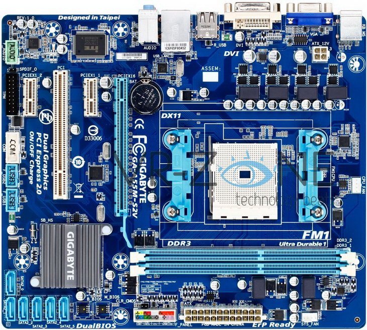 Плата Gigabyte A55M-S2V micro-ATX FM1