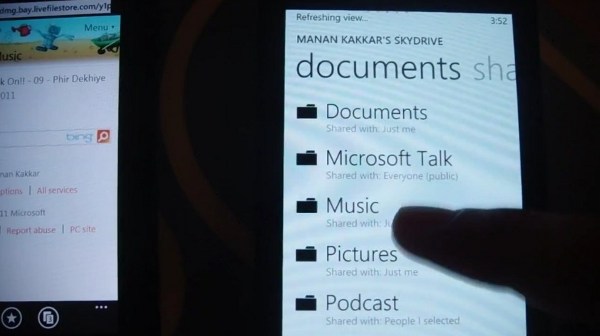 Mango поддерживает потоковое прослушивание музыки со SkyDrive