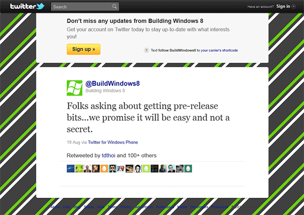 @BuildWindows8 в Twitter