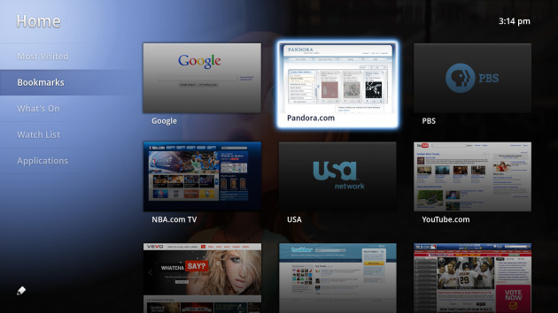 Интерфейс Google TV
