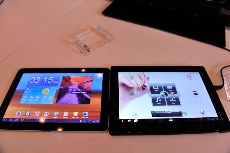 Cравнение Lenovo ThinkPad Tablet и Samsung Galaxy Tab 10.1
