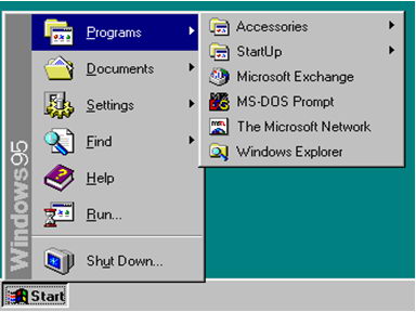  Меню Пуск Windows 95 