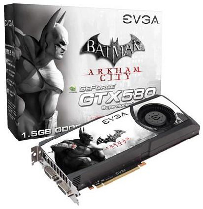 EVGA GeForce GTX 580 Superclocked Batman Arkham City Edition EVGA GeForce GTX 580 Superclocked Batman Arkham City Edition