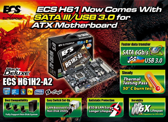  ECS Black Series H61H2-A2 Deluxe 