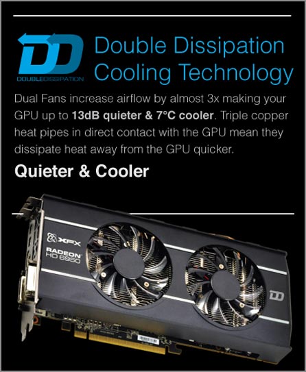 XFX Double Dissipation (DD) Cooling Technology XFX Double Dissipation (DD) Cooling Technology