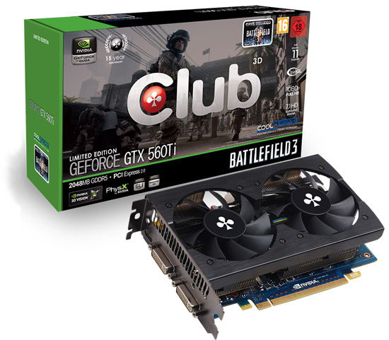 Club 3D GeForce GTX 560 Ti Battlefield 3 Limited Edition Club 3D GeForce GTX 560 Ti Battlefield 3 Limited Edition