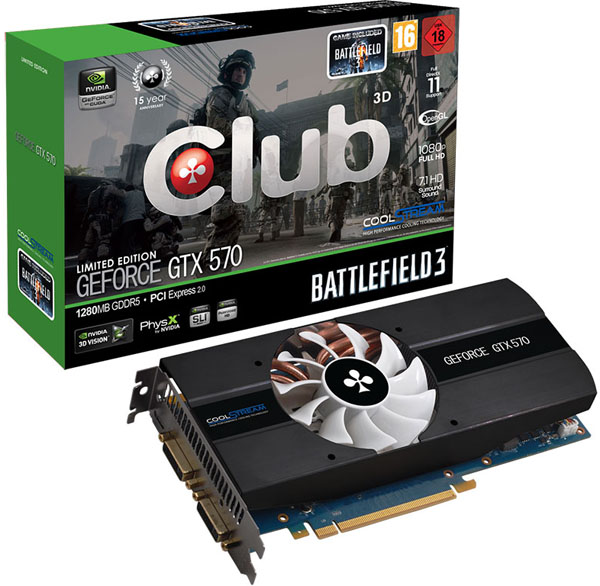  Club 3D GeForce GTX 570 Battlefield 3 Limited Edition 