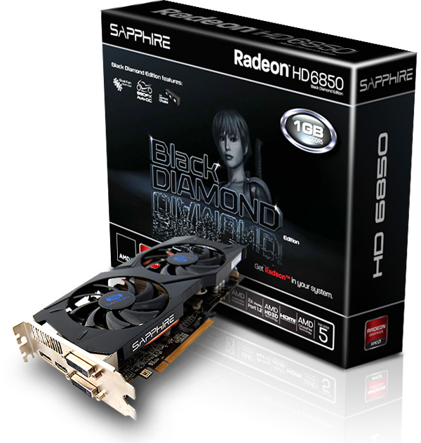  Sapphire Radeon HD 6850 1GB GDDR5 Black Diamond Edition 