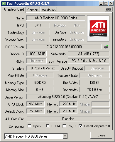 PowerColor Radeon HD 6930 AXP6850 1GBD5-DH