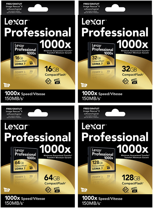 Lexar Professional 1000x CompactFlash Cards Lexar Professional 1000x CompactFlash Cards