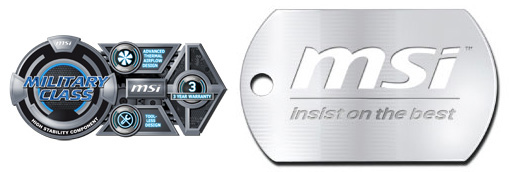 MSI Military Class Logo and MSI Dog Tag MSI Military Class Logo and MSI Dog Tag