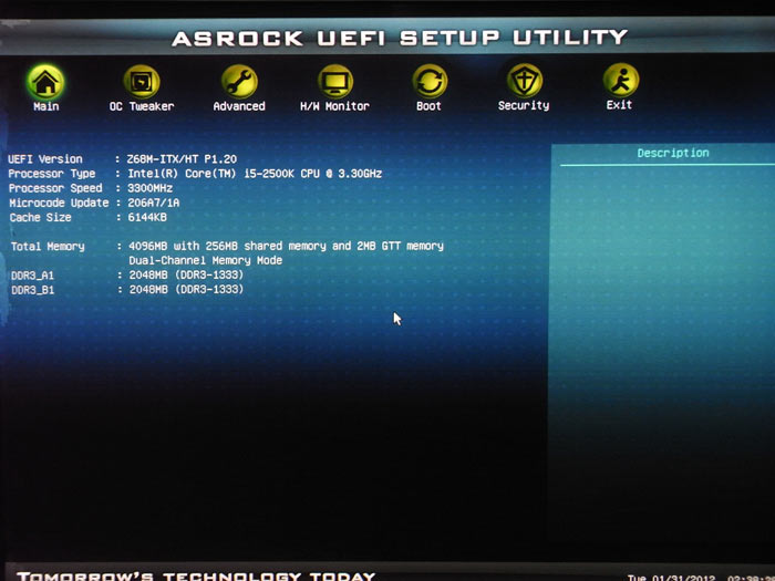  ASRock Z68M-ITX/HT BIOS 