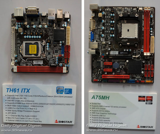 Biostar TH61 ITX and Biostar A75MH Biostar TH61 ITX and Biostar A75MH
