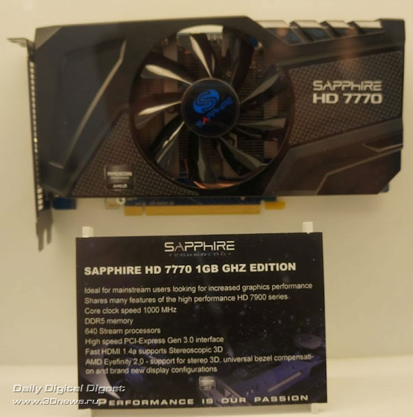 Sapphire Radeon HD 7770 1GB GDDR5 GHz Edition Sapphire Radeon HD 7770 1GB GDDR5 GHz Edition