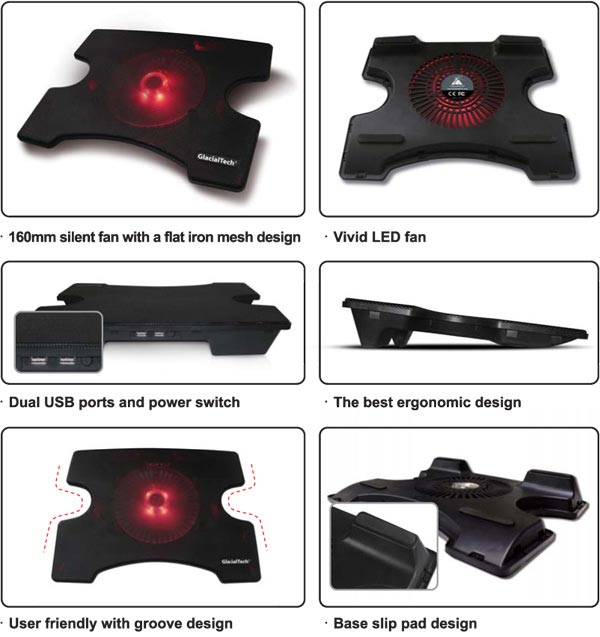 GlacialTech V-Shield Series V3Pro Laptop Cooling Pad GlacialTech V-Shield Series V3Pro Laptop Cooling Pad