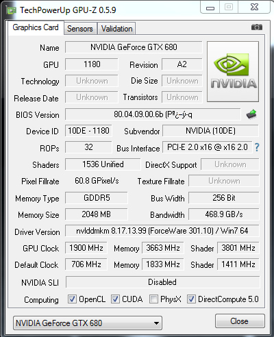 EVGA GEFORCE GTX 680 разогнана до 1900 МГц по ядру
