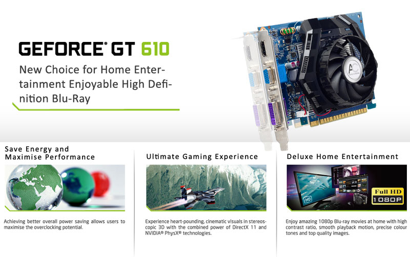  SPARKLE GeForce GT 610 2G D3 AC / GeForce GT 610 1G D3 AC 