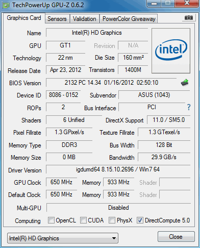      Intel Hd Graphics -  2