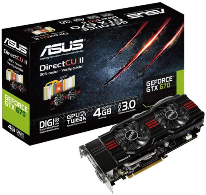  ASUS GeForce GTX 670 DirectCU II 4GB GDDR5 