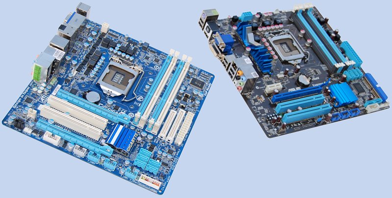 ASUS P7H55-M Pro (справа) и GIGABYTE H55M-UD2H ASUS P7H55-M Pro (справа) и GIGABYTE H55M-UD2H