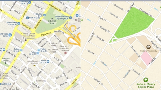  Google Maps — iOS 6 Maps 