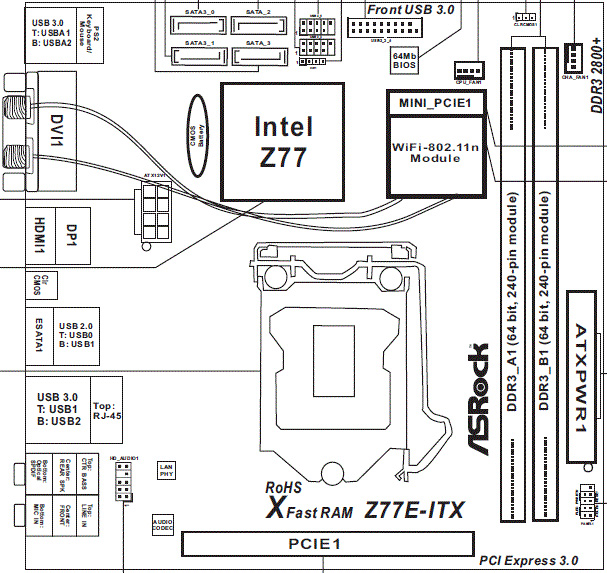  ASRock Z77E-ITX схема 